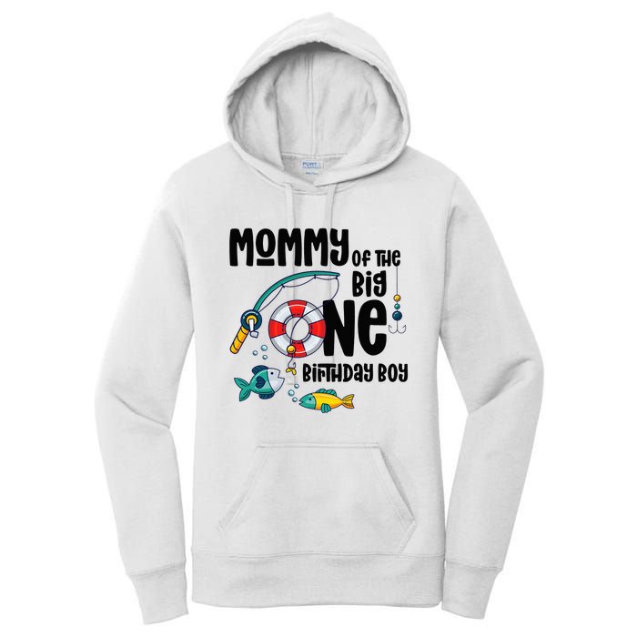 Mommy Big One 1-Year-Old  Fishing Birthday Women's Pullover Hoodie