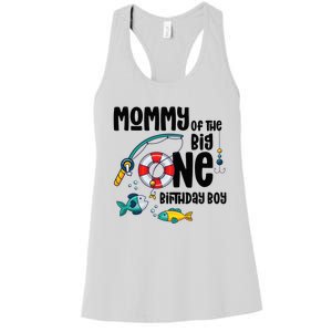 Mommy Big One 1-Year-Old  Fishing Birthday Women's Racerback Tank