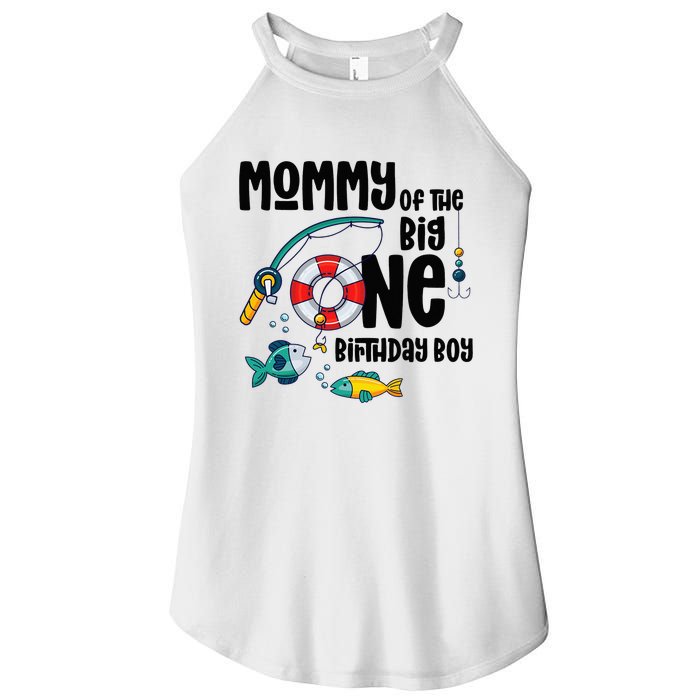 Mommy Big One 1-Year-Old  Fishing Birthday Women's Perfect Tri Rocker Tank