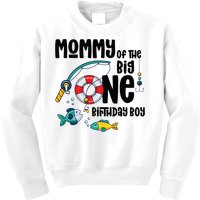 Mommy Big One 1-Year-Old  Fishing Birthday Kids Sweatshirt