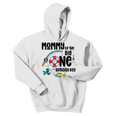 Mommy Big One 1-Year-Old  Fishing Birthday Kids Hoodie