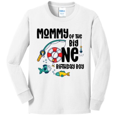 Mommy Big One 1-Year-Old  Fishing Birthday Kids Long Sleeve Shirt