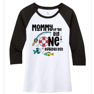 Mommy Big One 1-Year-Old  Fishing Birthday Women's Tri-Blend 3/4-Sleeve Raglan Shirt