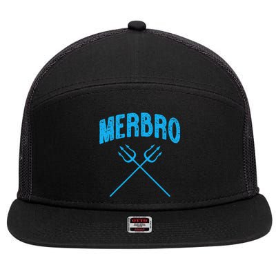 Merbro Brother of The Birthday Mermaid 7 Panel Mesh Trucker Snapback Hat