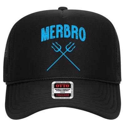 Merbro Brother of The Birthday Mermaid High Crown Mesh Back Trucker Hat