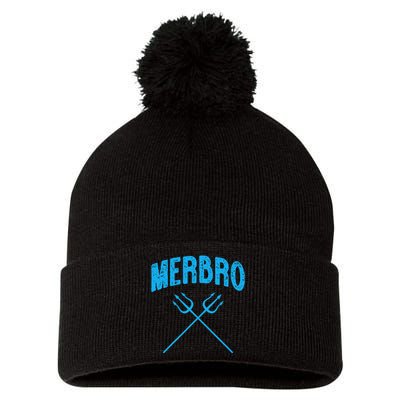 Merbro Brother of The Birthday Mermaid Pom Pom 12in Knit Beanie