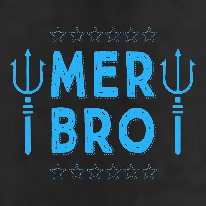 Merbro Brother Of A Mermaid Birthday Swimming 7 Panel Mesh Trucker Snapback Hat
