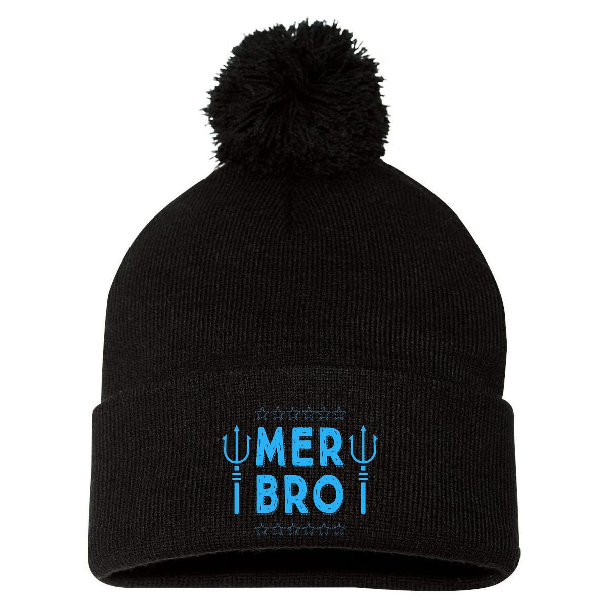 Merbro Brother Of A Mermaid Birthday Swimming Pom Pom 12in Knit Beanie