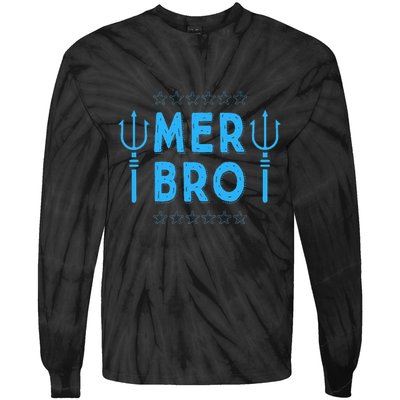 Merbro Brother Of A Mermaid Birthday Swimming Tie-Dye Long Sleeve Shirt