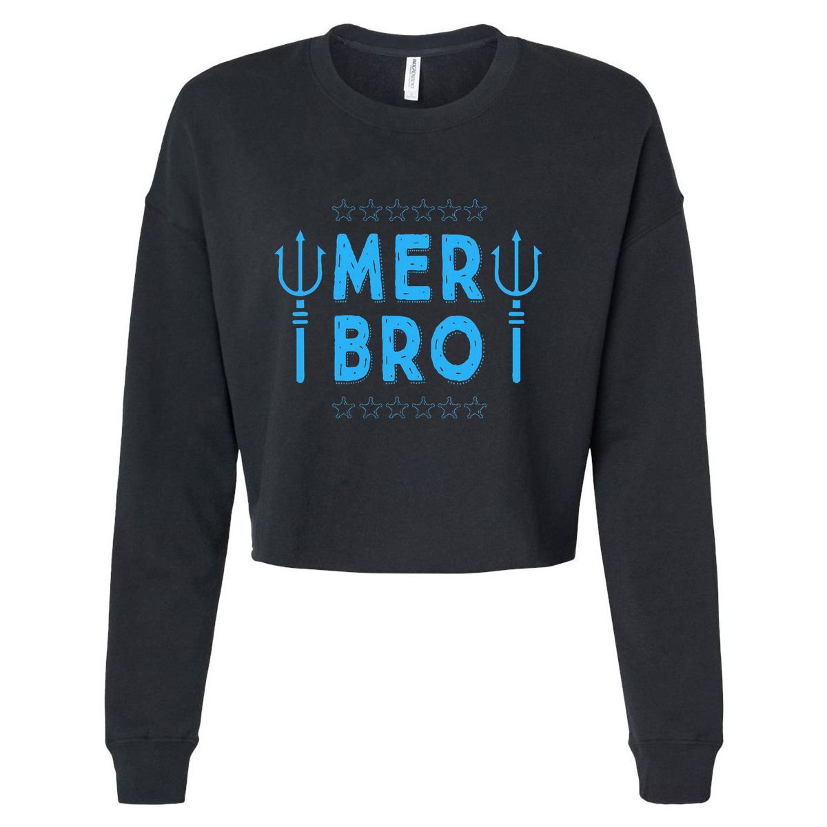 Merbro Brother Of A Mermaid Birthday Swimming Cropped Pullover Crew
