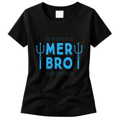 Merbro Brother Of A Mermaid Birthday Swimming Womens T-Shirt
