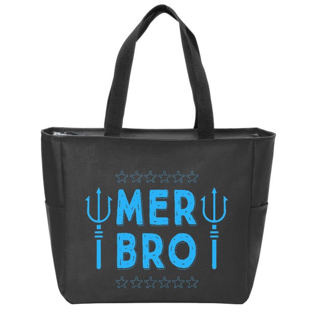 Merbro Brother Of A Mermaid Birthday Swimming Zip Tote Bag