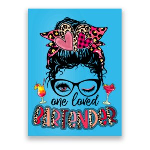 Messy Bun One Loved Bartender Happy Valentine's Day Gift Poster