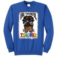 Messy Bun One Thankful Teacher Hispanic Heritage Month Meaningful Gift Sweatshirt