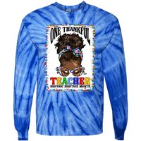 Messy Bun One Thankful Teacher Hispanic Heritage Month Meaningful Gift Tie-Dye Long Sleeve Shirt