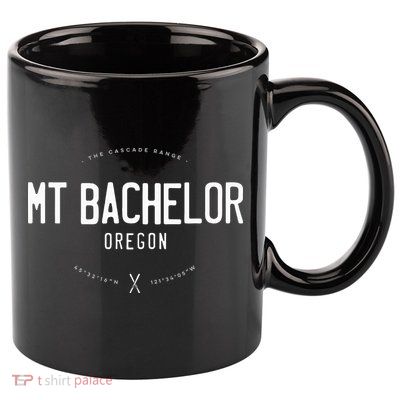 Mt. Bachelor Oregon Graphic Distressed Vintage Ski 11oz C Handle Ceramic Mug