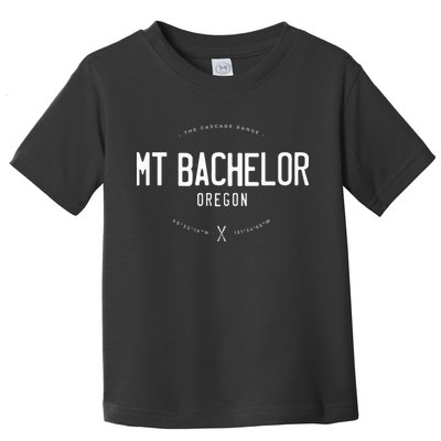 Mt. Bachelor Oregon Graphic Distressed Vintage Ski Toddler T-Shirt