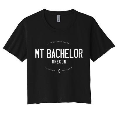 Mt. Bachelor Oregon Graphic Distressed Vintage Ski Crop Top