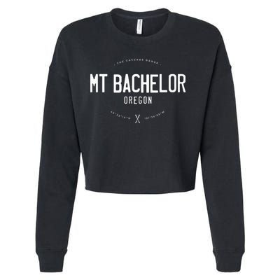 Mt. Bachelor Oregon Graphic Distressed Vintage Ski Cropped Pullover Crew
