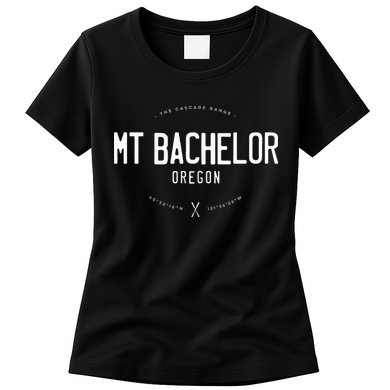 Mt. Bachelor Oregon Graphic Distressed Vintage Ski Womens T-Shirt
