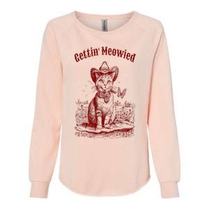 Meowdy Bachelorette Party Cowgirl Cowboy Cat Bridal Squad Womens California Wash Sweatshirt