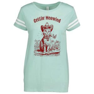 Meowdy Bachelorette Party Cowgirl Cowboy Cat Bridal Squad Enza Ladies Jersey Football T-Shirt