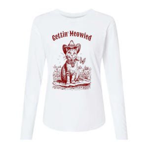 Meowdy Bachelorette Party Cowgirl Cowboy Cat Bridal Squad Womens Cotton Relaxed Long Sleeve T-Shirt