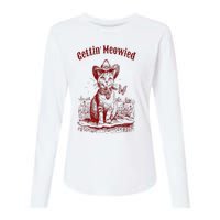 Meowdy Bachelorette Party Cowgirl Cowboy Cat Bridal Squad Womens Cotton Relaxed Long Sleeve T-Shirt