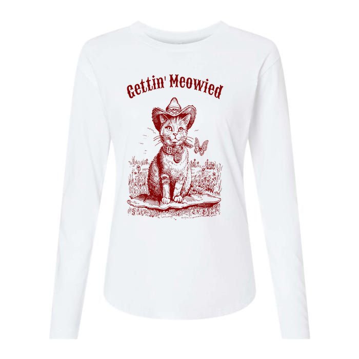 Meowdy Bachelorette Party Cowgirl Cowboy Cat Bridal Squad Womens Cotton Relaxed Long Sleeve T-Shirt