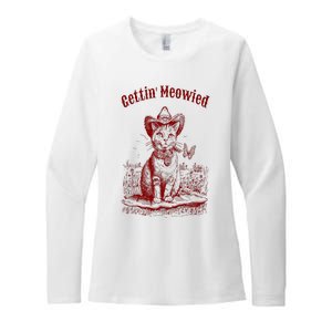 Meowdy Bachelorette Party Cowgirl Cowboy Cat Bridal Squad Womens CVC Long Sleeve Shirt