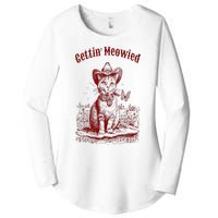 Meowdy Bachelorette Party Cowgirl Cowboy Cat Bridal Squad Women's Perfect Tri Tunic Long Sleeve Shirt