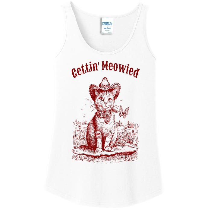 Meowdy Bachelorette Party Cowgirl Cowboy Cat Bridal Squad Ladies Essential Tank