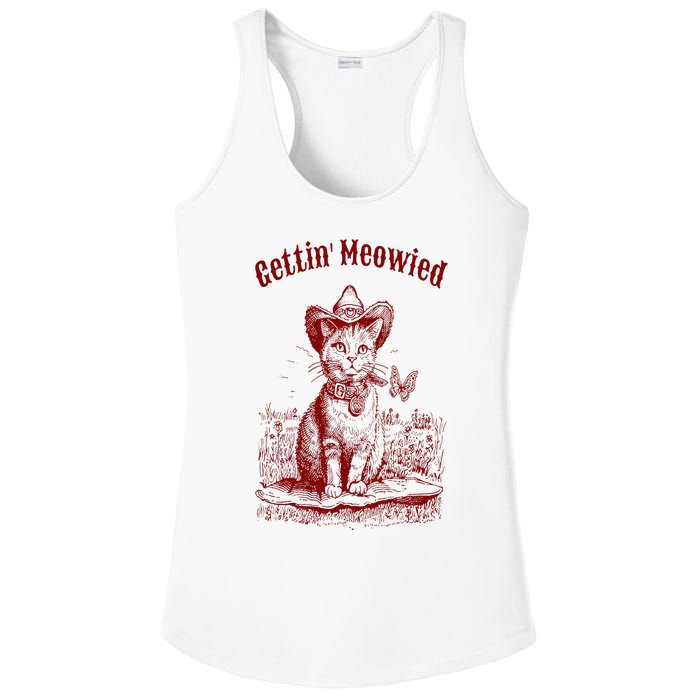 Meowdy Bachelorette Party Cowgirl Cowboy Cat Bridal Squad Ladies PosiCharge Competitor Racerback Tank