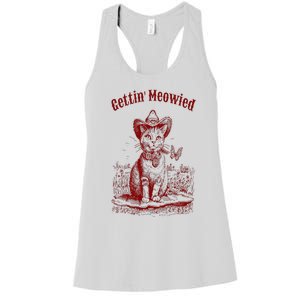 Meowdy Bachelorette Party Cowgirl Cowboy Cat Bridal Squad Women's Racerback Tank