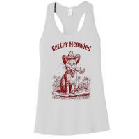 Meowdy Bachelorette Party Cowgirl Cowboy Cat Bridal Squad Women's Racerback Tank