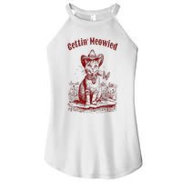 Meowdy Bachelorette Party Cowgirl Cowboy Cat Bridal Squad Women's Perfect Tri Rocker Tank