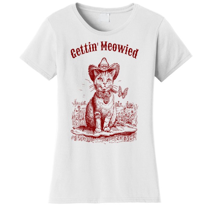 Meowdy Bachelorette Party Cowgirl Cowboy Cat Bridal Squad Women's T-Shirt