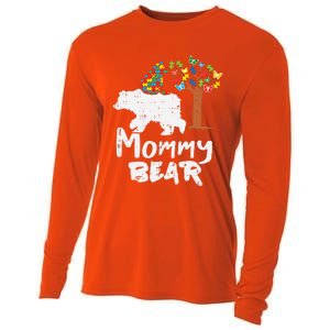 Mommy Bear Puzzle Autism Awareness Mom Mama Mother Gift Cooling Performance Long Sleeve Crew