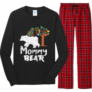 Mommy Bear Puzzle Autism Awareness Mom Mama Mother Gift Long Sleeve Pajama Set