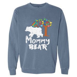 Mommy Bear Puzzle Autism Awareness Mom Mama Mother Gift Garment-Dyed Sweatshirt