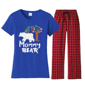 Mommy Bear Puzzle Autism Awareness Mom Mama Mother Gift Women's Flannel Pajama Set