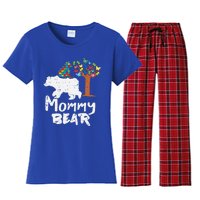 Mommy Bear Puzzle Autism Awareness Mom Mama Mother Gift Women's Flannel Pajama Set