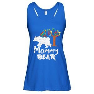 Mommy Bear Puzzle Autism Awareness Mom Mama Mother Gift Ladies Essential Flowy Tank