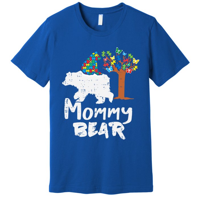 Mommy Bear Puzzle Autism Awareness Mom Mama Mother Gift Premium T-Shirt