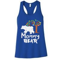 Mommy Bear Puzzle Autism Awareness Mom Mama Mother Gift Women's Racerback Tank