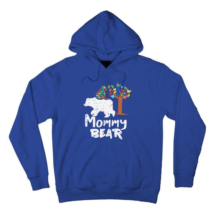 Mommy Bear Puzzle Autism Awareness Mom Mama Mother Gift Tall Hoodie