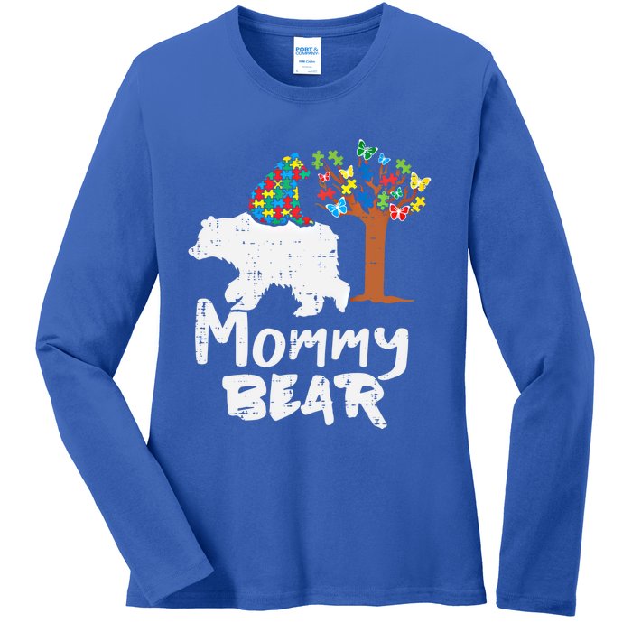 Mommy Bear Puzzle Autism Awareness Mom Mama Mother Gift Ladies Long Sleeve Shirt