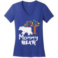 Mommy Bear Puzzle Autism Awareness Mom Mama Mother Gift Women's V-Neck T-Shirt