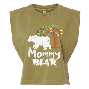 Mommy Bear Puzzle Autism Awareness Mom Mama Mother Gift Garment-Dyed Women's Muscle Tee