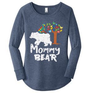 Mommy Bear Puzzle Autism Awareness Mom Mama Mother Gift Women's Perfect Tri Tunic Long Sleeve Shirt